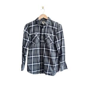 Aritzia TNA Women's Flannel Shirt Long Sleeved Plaid Green Button Up Small